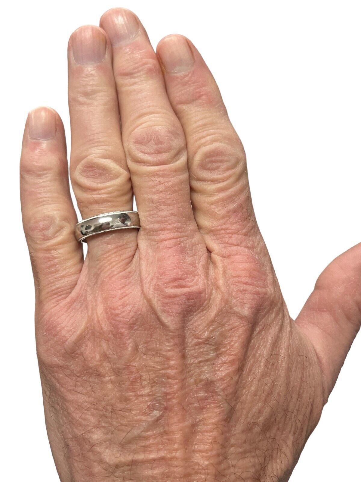 Tiffany & Co Platinum Classic Double Milgrain Wedding Band Ring 6mm Size 10 US