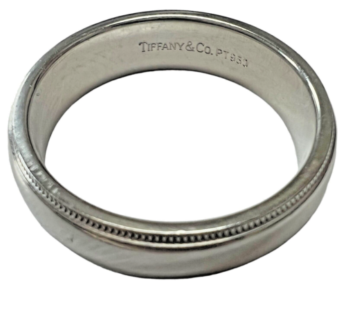 Tiffany & Co Platinum Classic Double Milgrain Wedding Band Ring 6mm Size 10 US