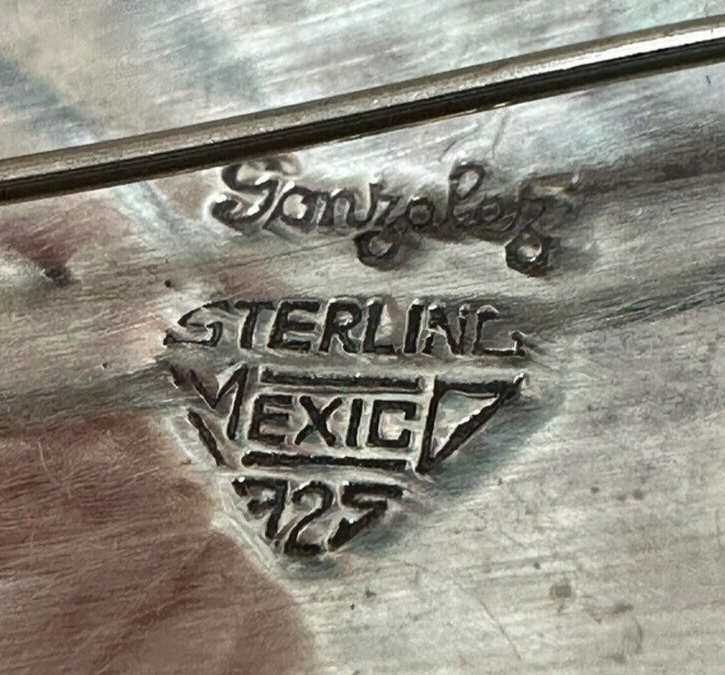 Sterling Silver Flower Shaped Abalone and Onyx Enamel Pendant/Brooch