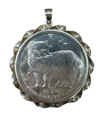 Sterling Silver Pendant With A 1996 Isle Of Man Queen Elizabeth II