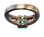 18kt White Gold Synthetic 5.11ct Emerald & 0.63ctw Diamond Ring Sz 8.5