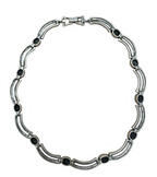 Onyx Marcasite Necklace Bracelet And Earring Set