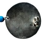 Sterling Silver Hammered Circle Turquoise Feather Earrings