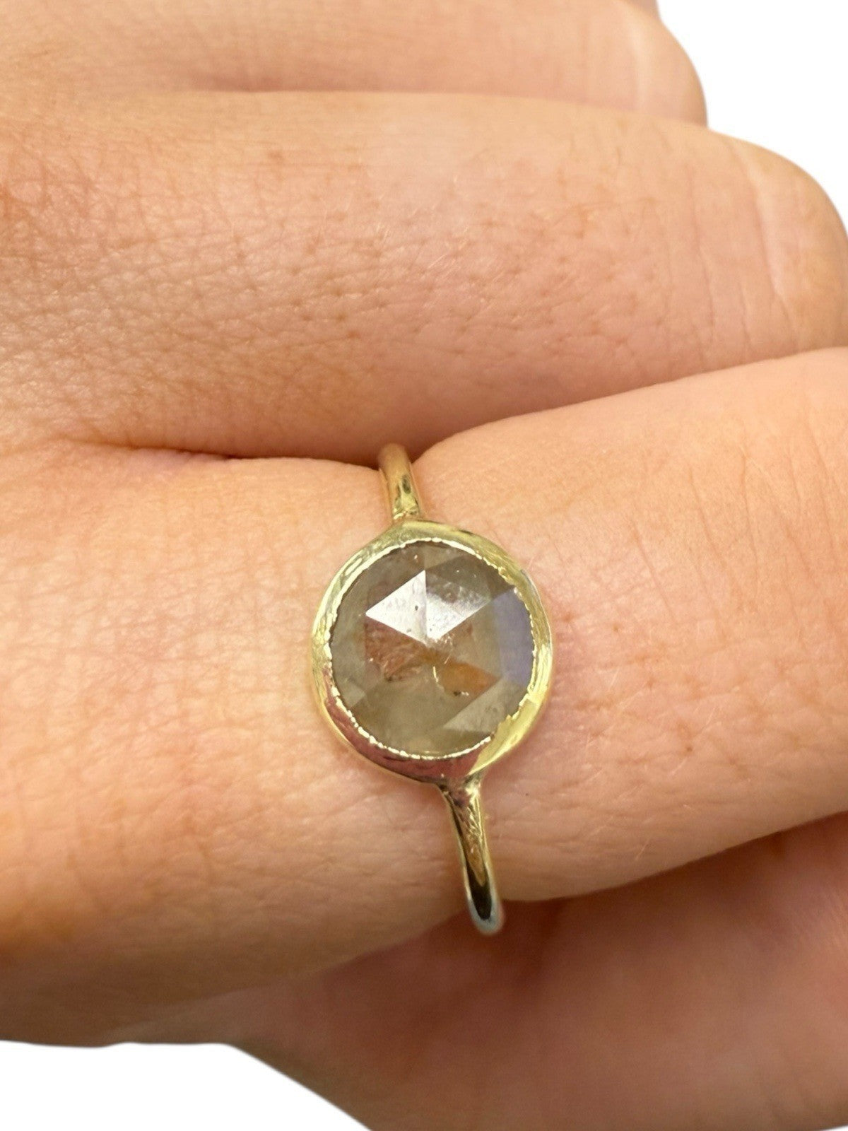 14k Yellow Gold Rose Cut Diamond Ring