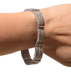 14k White Gold Six Strand Diamond Bracelet