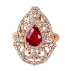 14KT Rose Gold 2.51ctw Ruby and Diamond Ring Size 7.5