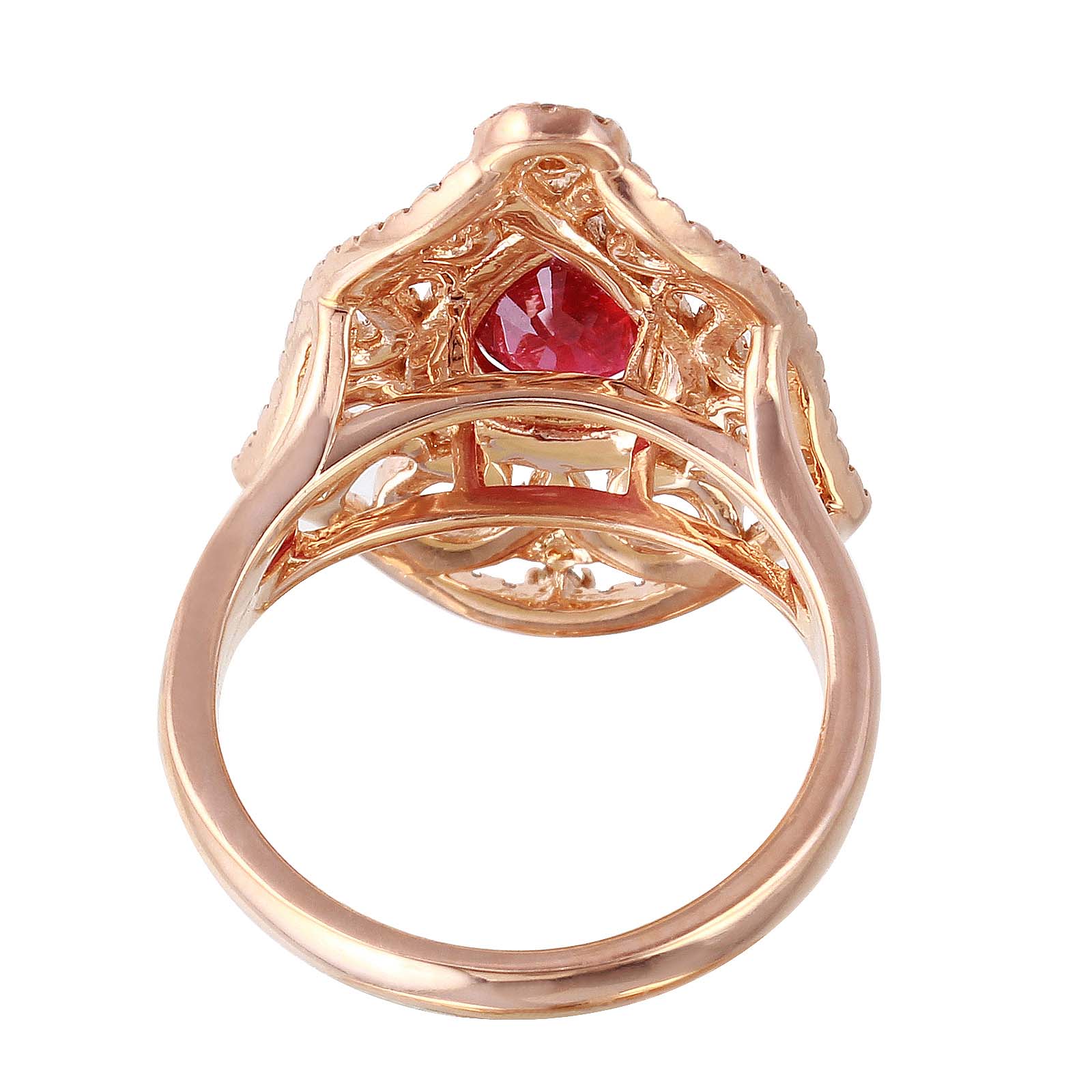 14KT Rose Gold 2.51ctw Ruby and Diamond Ring Size 7.5