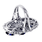 14KT White Gold 6.43ctw Tanzanite Diamond Cocktail Ring Size 6.75