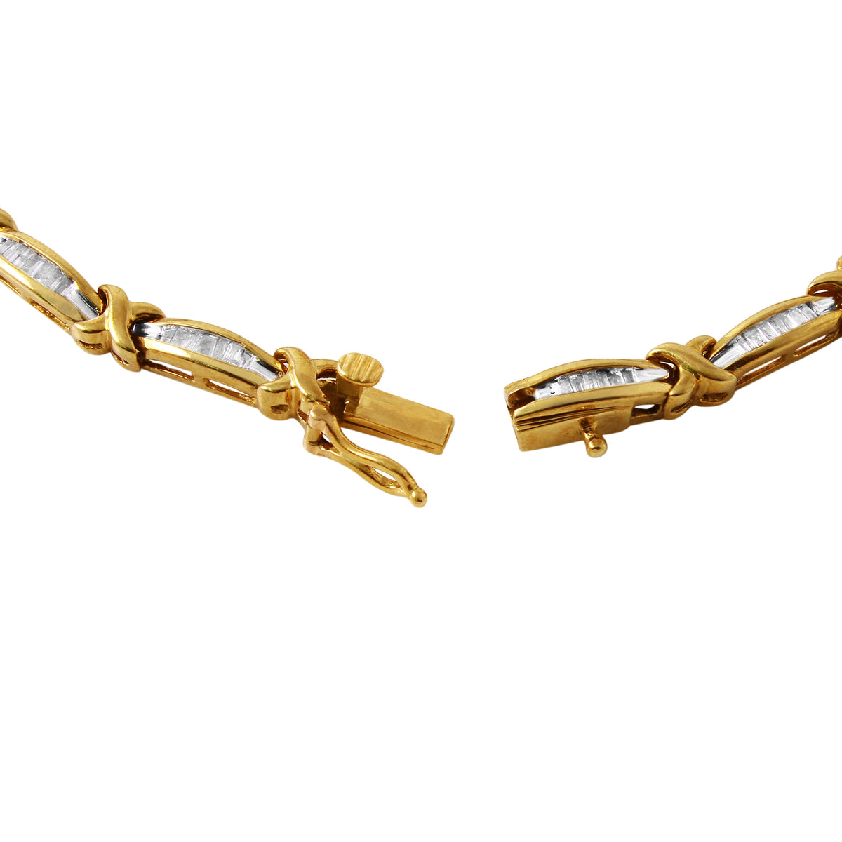 10KT Yellow Gold 0.42ctw Diamond Tennis Bracelet Length 7.25