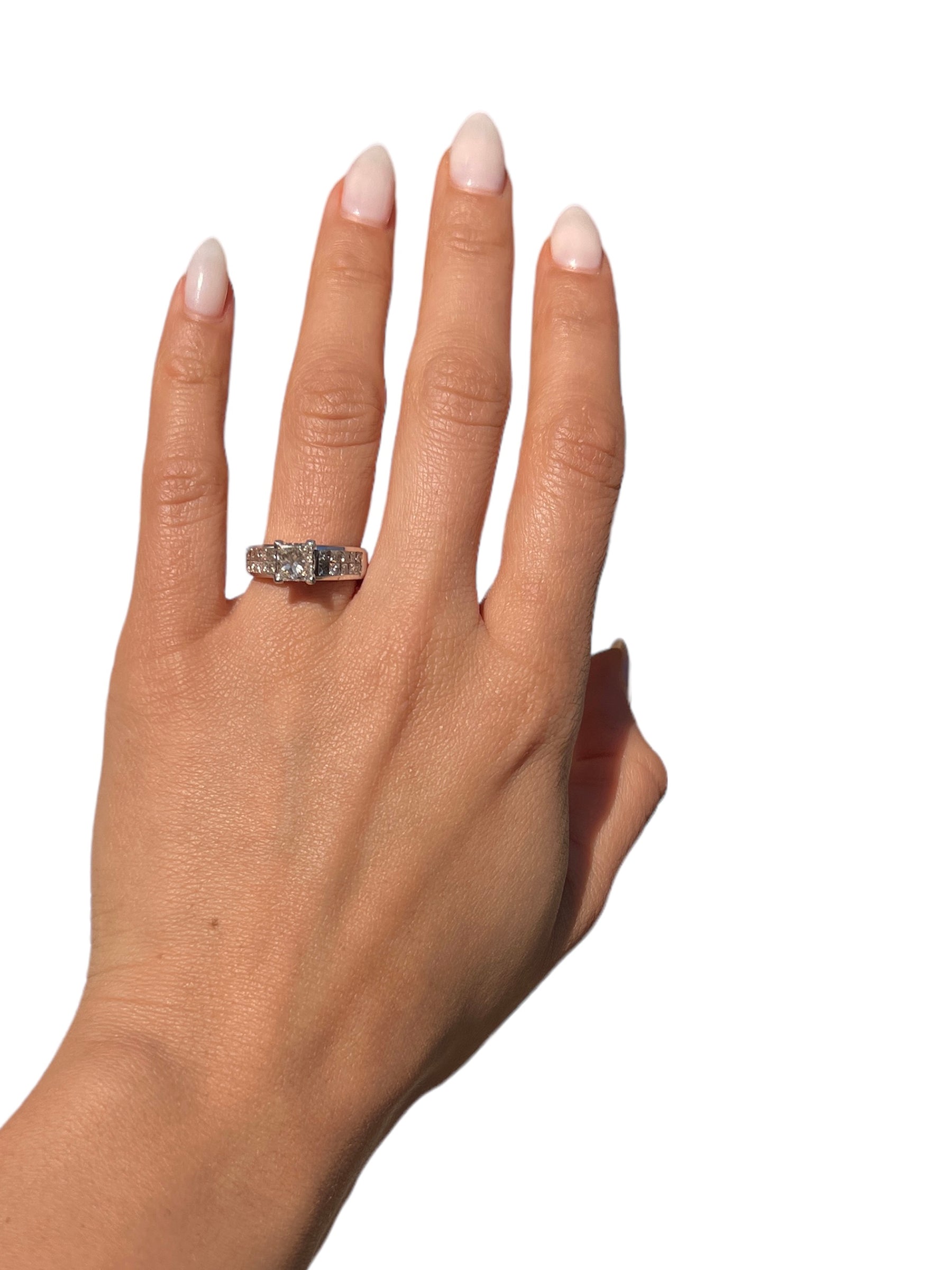 18KT White Gold 2.02ctw Diamond Engagement Ring Size 6.75 L944