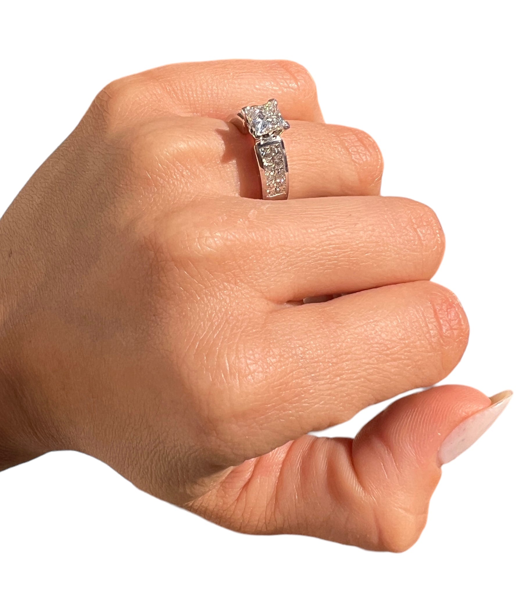 18KT White Gold 2.02ctw Diamond Engagement Ring Size 6.75 L944