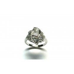 14kt White Gold Art Deco Diamond Ring Size 6